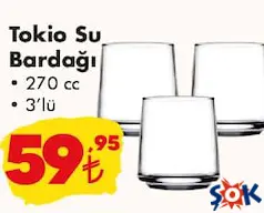 PAŞABAHÇE TOKİO SU BARDAĞI 270 CC 3'LÜ